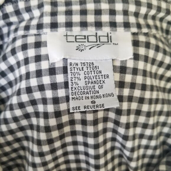 Vintage Floral Gingham Blouse + S - Picture 2 of 9